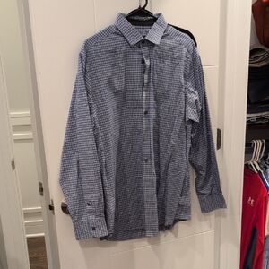 Jos. A. Bank Traveler Tech Navy Plaid Shirt